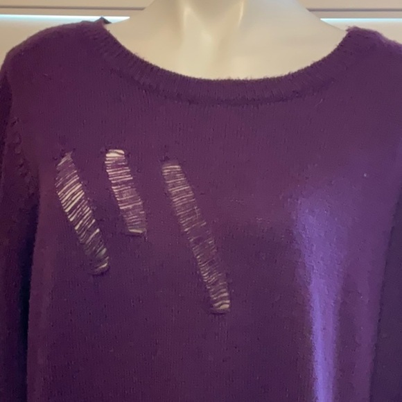 Ashley Stewart Purple Crew Neck Sweater - Picture 2 of 7